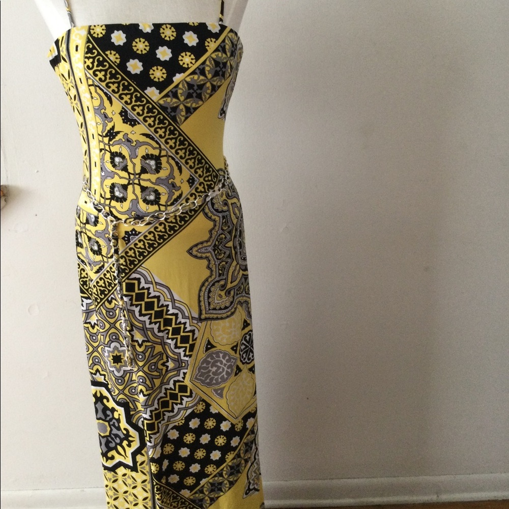 Cache Yellow Paisley Maxi Dress